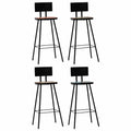 Solid Reclaimed Wood Bar Stools 4 pcs V7848
