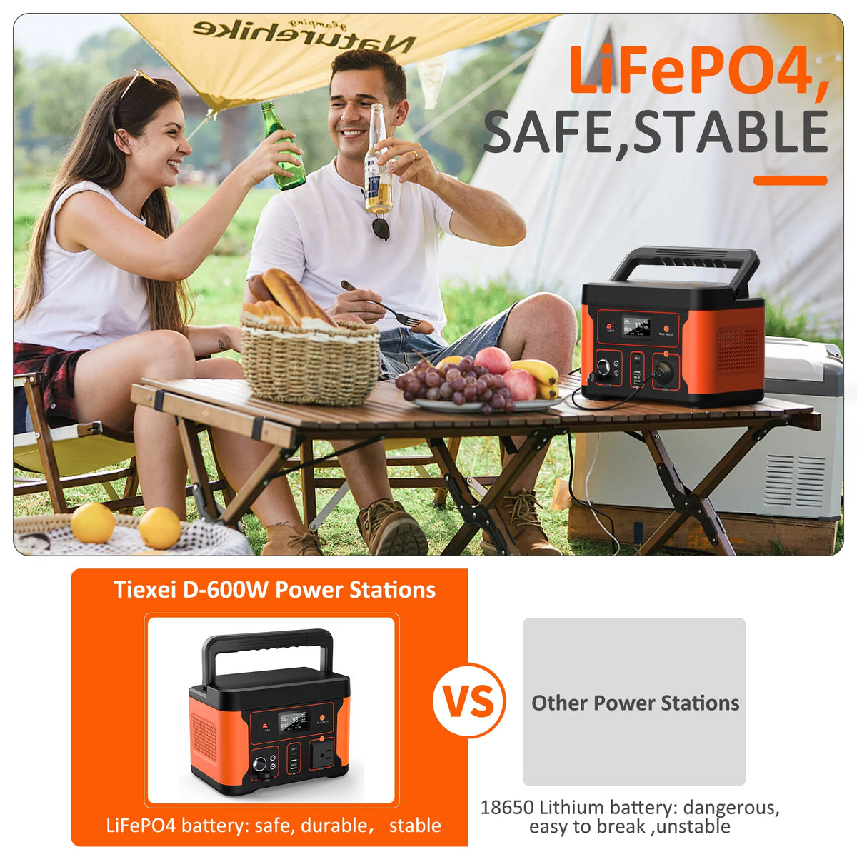 Portable Power Station 600W 550Wh LiFePO4 Battery Z23739