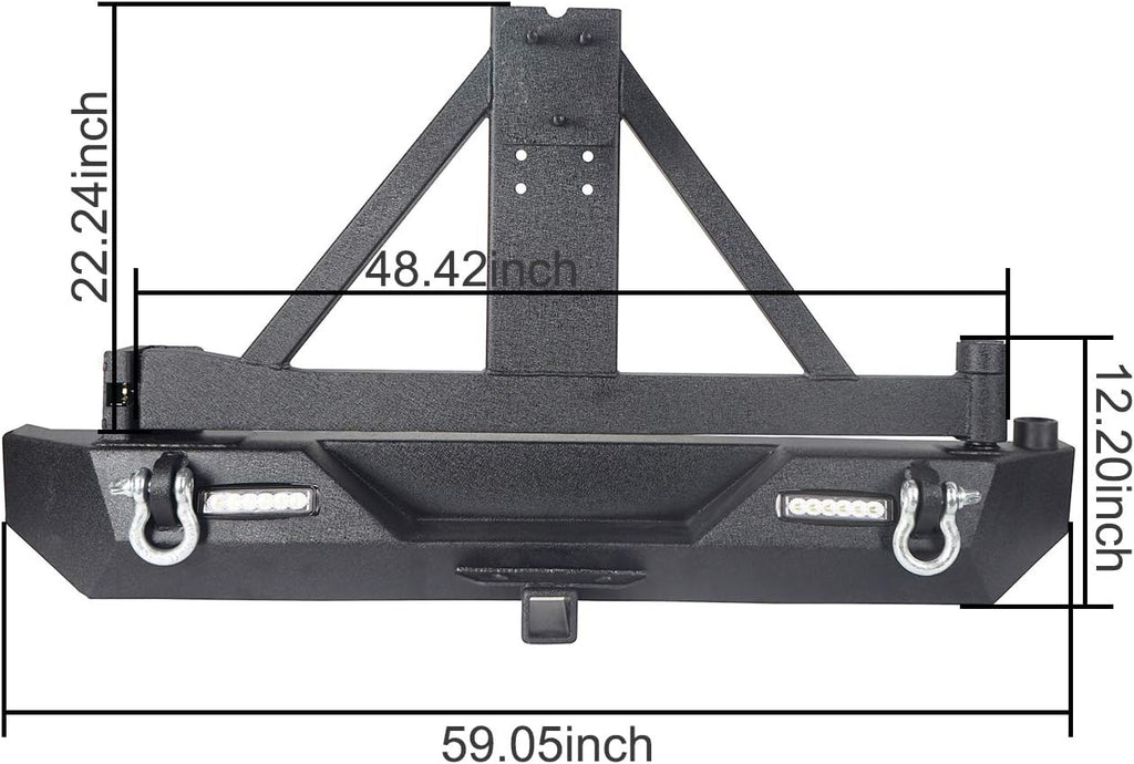 Front & Rear Bumper Combo with Tire Carrier M1502