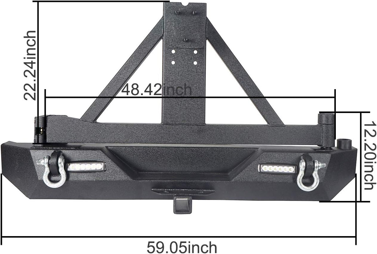 Front & Rear Bumper Combo with Tire Carrier M1502