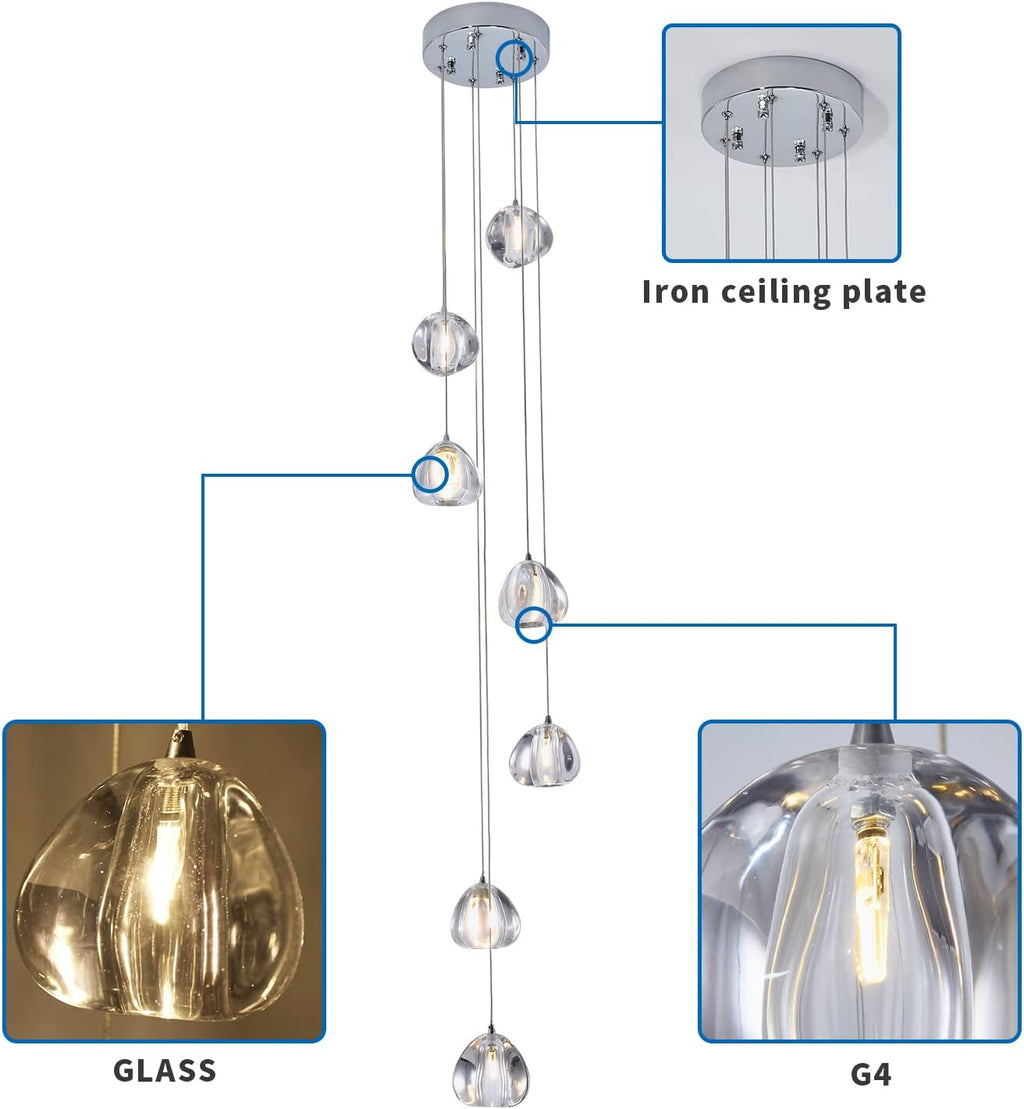 Crystal Chandelier 7 Lights Ceiling Fixture X877