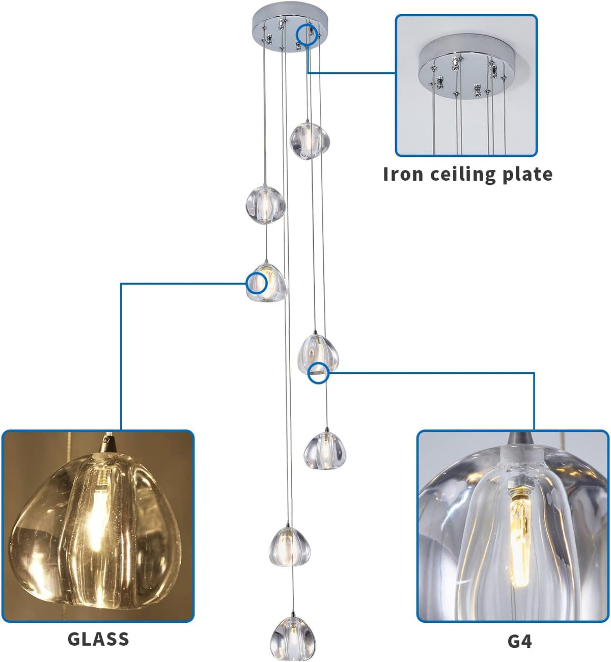 Crystal Chandelier 7 Lights Ceiling Fixture X877