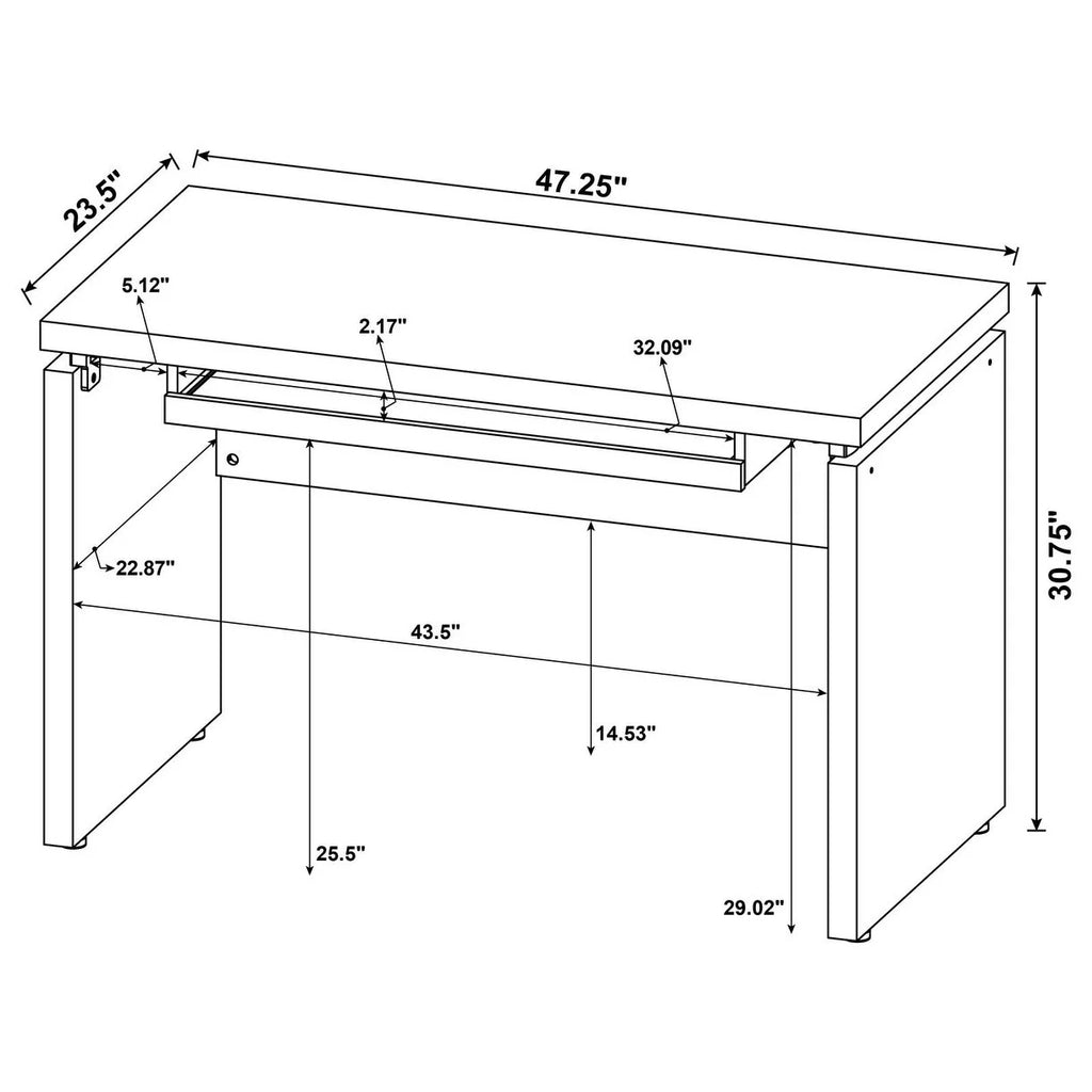 Medium Oak Wood Computer Desk K8422
