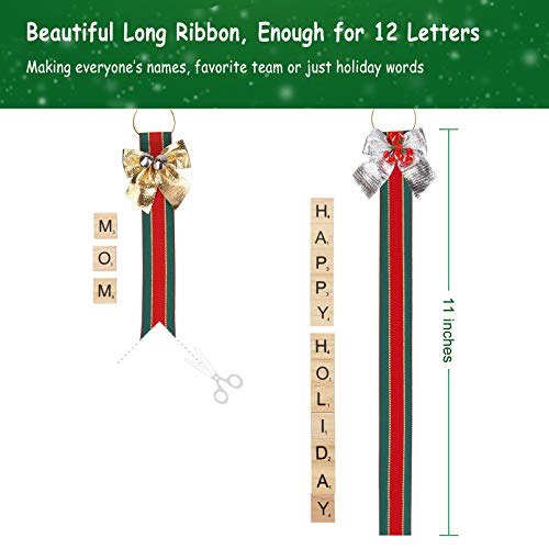 Christmas Ornaments Tree Decorations DIY Ribbon Letter Tiles Bells Stockings Name Tags A583