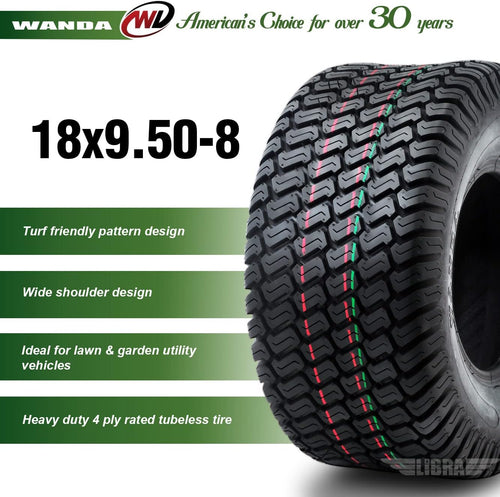 18x9.50-8 Lawn Mower Turf Tires Pack of 2 E1347