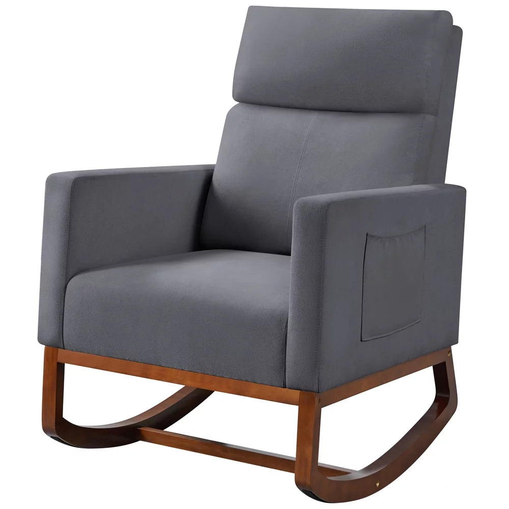 Beige Upholstered Rocking Accent Chair Y2954