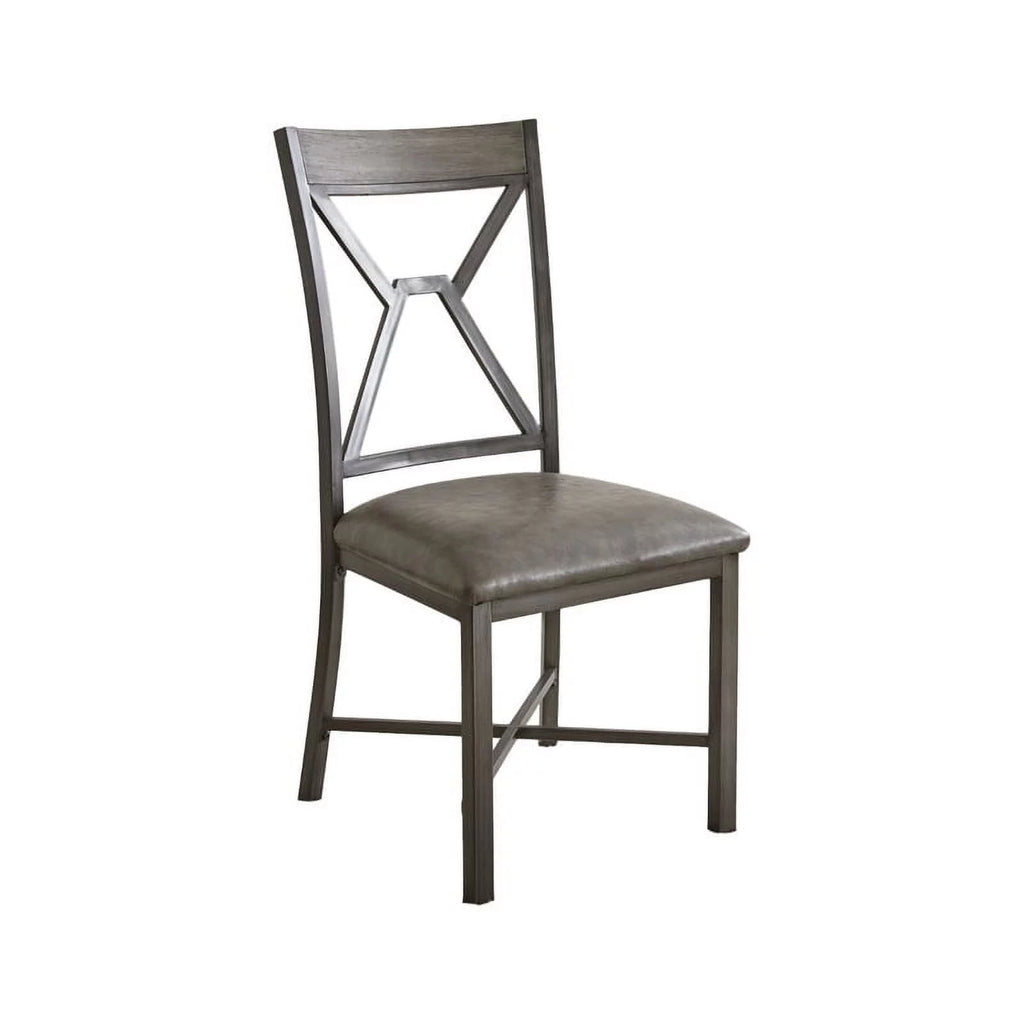 Gray Faux Leather Dining Side Chair T33219