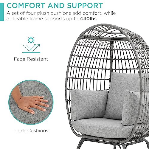 Oversized Wicker Egg Chair with 4 Cushions O295