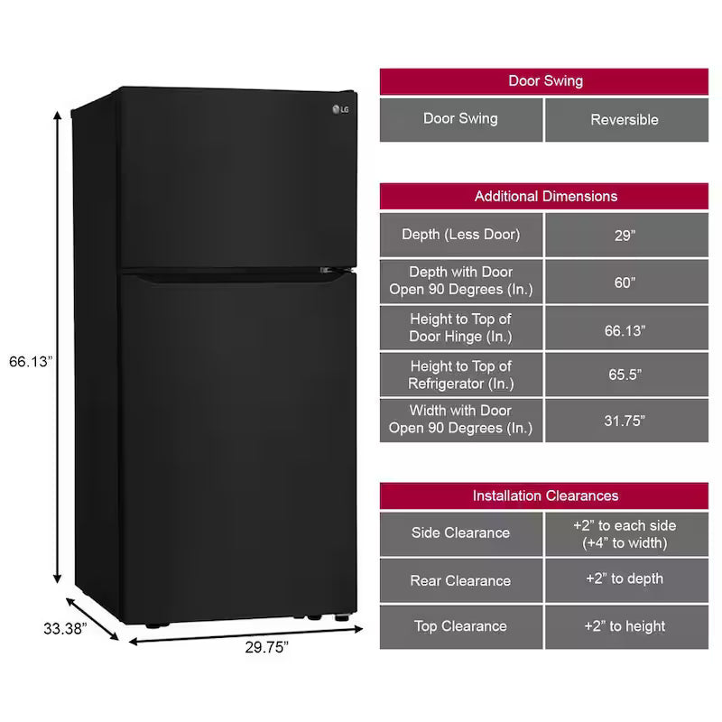 20 cu. ft. Top Freezer Refrigerator with Reversible Door V7473