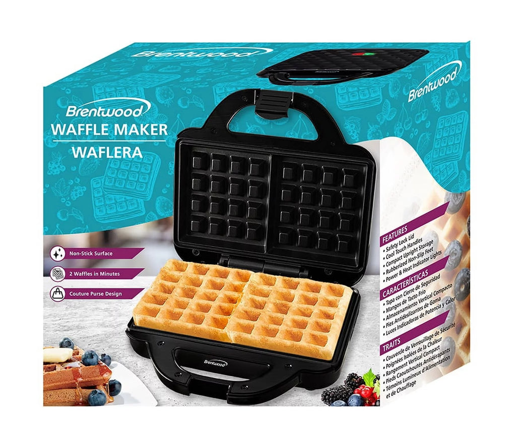 Black Non-Stick Dual Waffle Maker W27980
