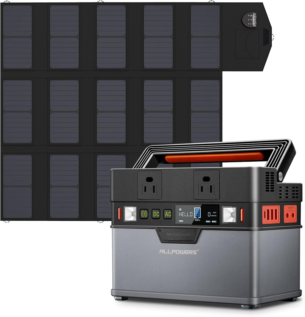 Portable Power Station 500W with 100W Foldable Solar Panel C76836