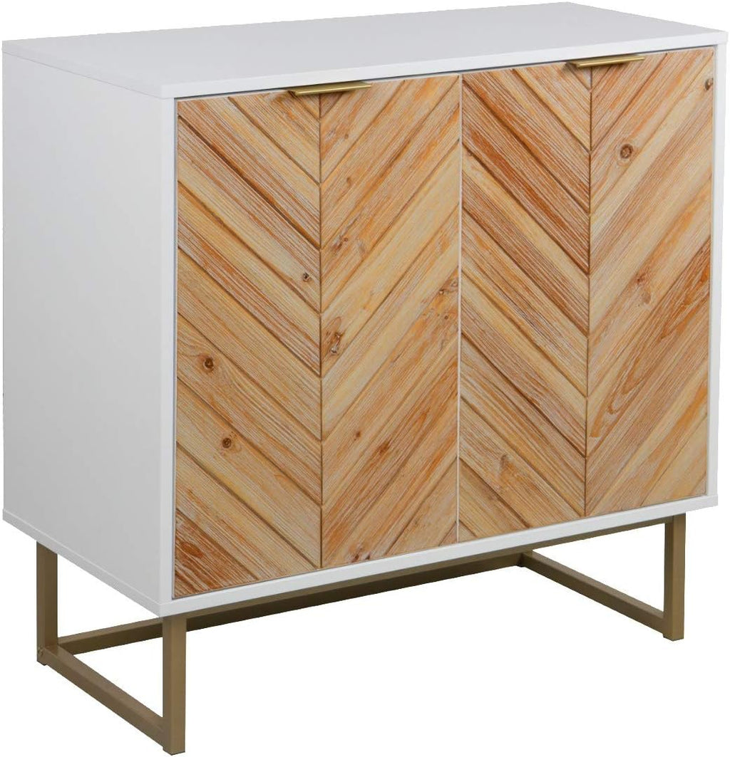 White Free Standing Accent Cabinet with Doors Q642