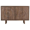 Solid Wood Cabinet with 4 Hand-Carved Doors N428024