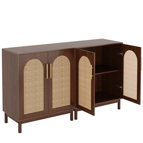Set of 2 Rattan Sideboard Buffet with Storage W502