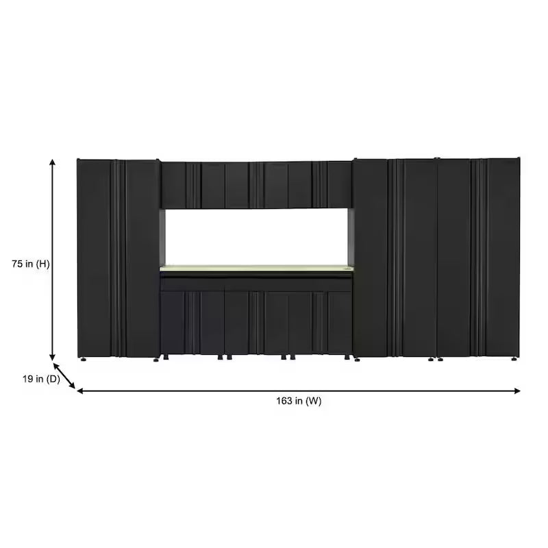 10-Piece Welded Steel Garage Storage System in Black D28461