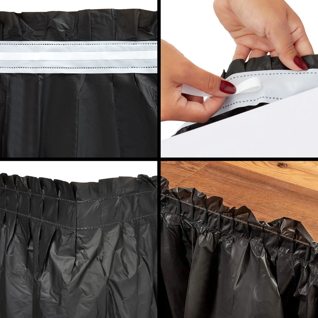 Black 6-Pack Table Skirt for Rectangle Tables T6821