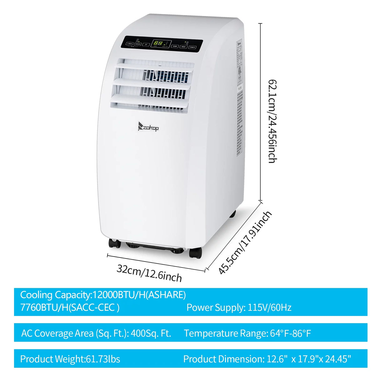 White Portable Air Conditioner F846