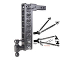 2-Inch Receiver Hitch 16K Adjustable Ball Mount with Pintle Lock and Stabilizer Bars C695