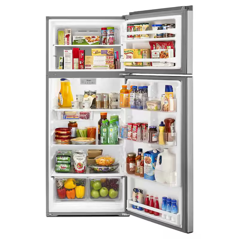 18 cu. ft. Top Freezer Stainless Steel Refrigerator Q473628