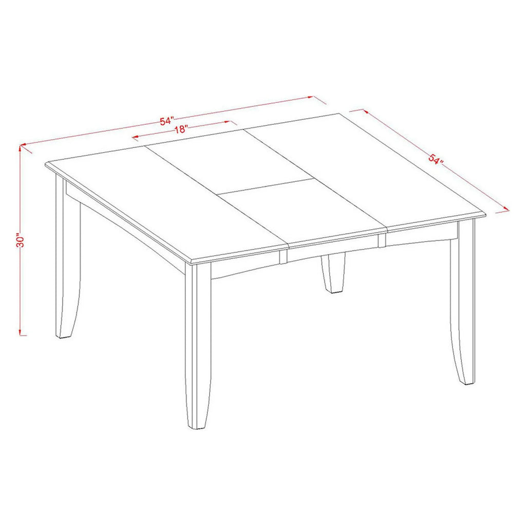 Square Table with Butterfly Leaf Saddle Brown Finish D6764