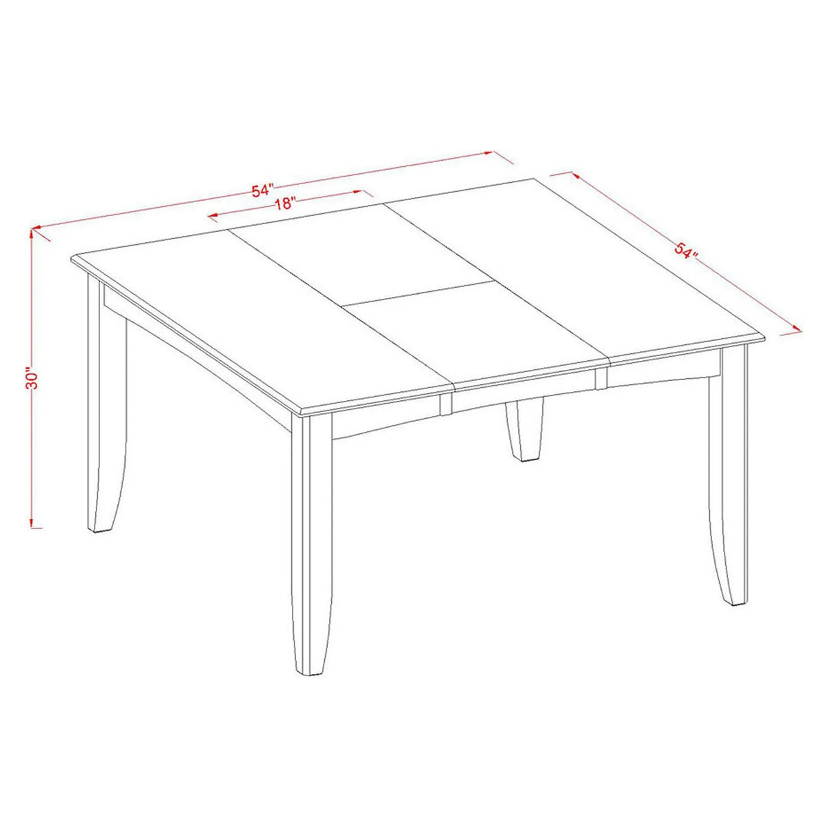 Square Table with Butterfly Leaf Saddle Brown Finish D6764