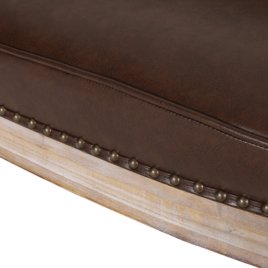 Dark Brown Faux Leather Loveseat H4562