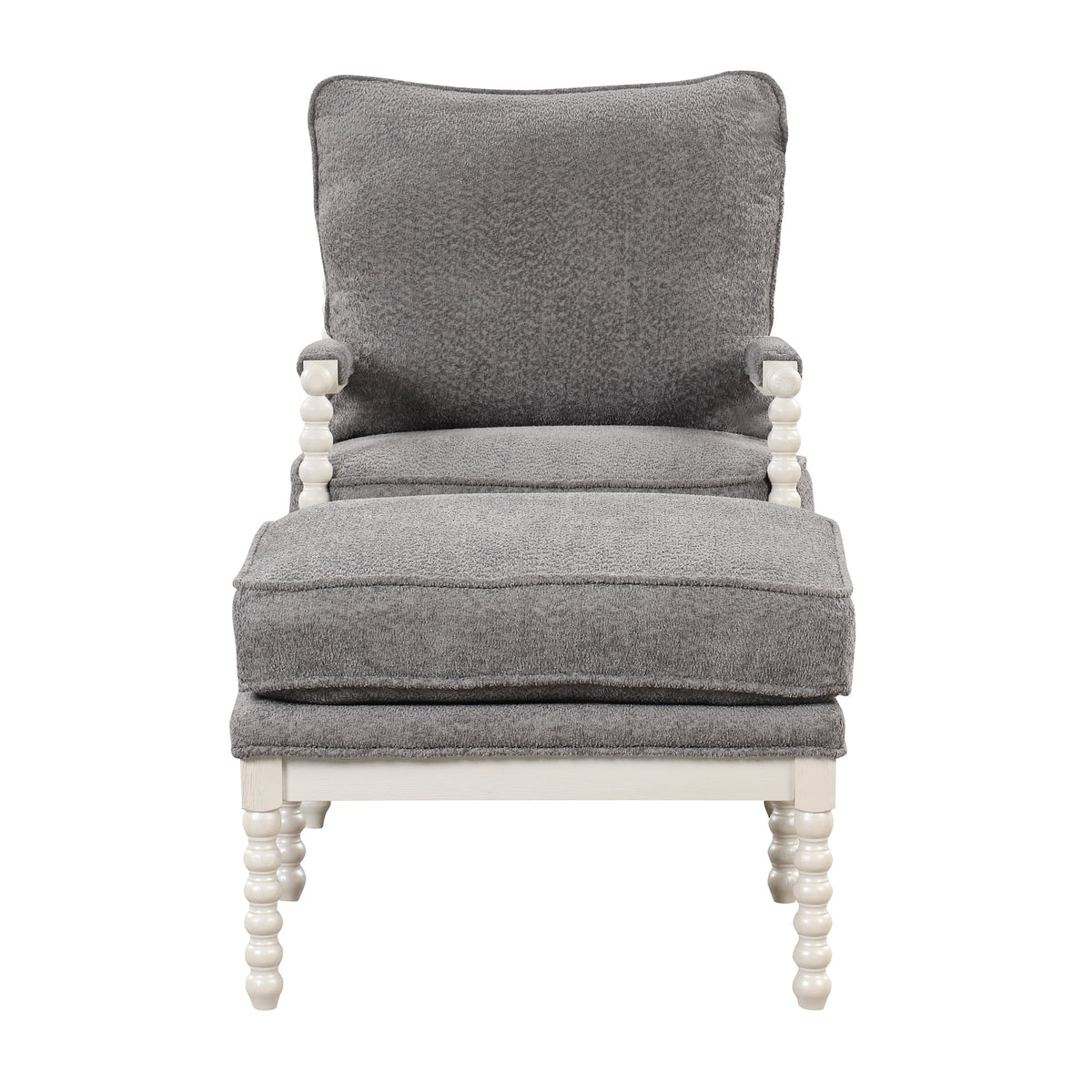 Velvet Accent Chair with Ottoman D95472
