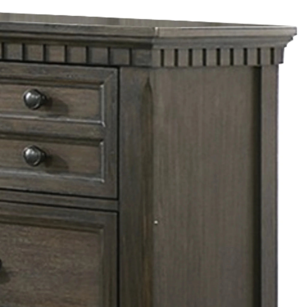 Brown 6 Drawer Wood Dresser L328