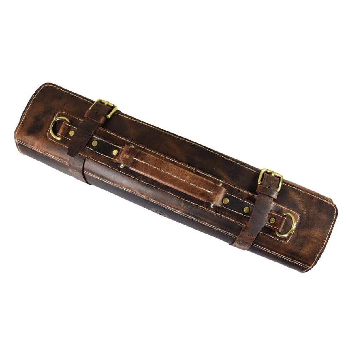Walnut Brown Leather Knife Roll Storage Bag E8420