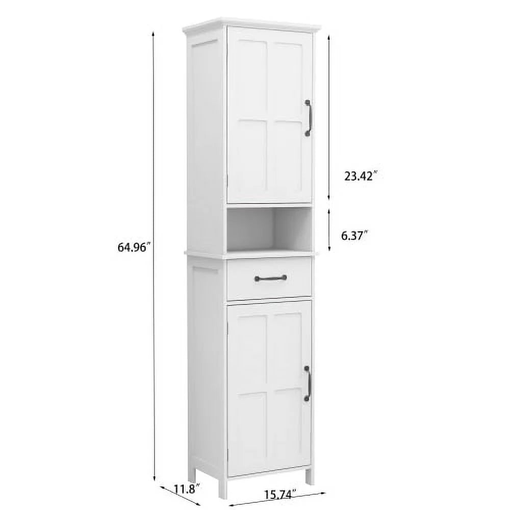 Tall Slim Bathroom Storage Cabinet with Door & Drawer N8051