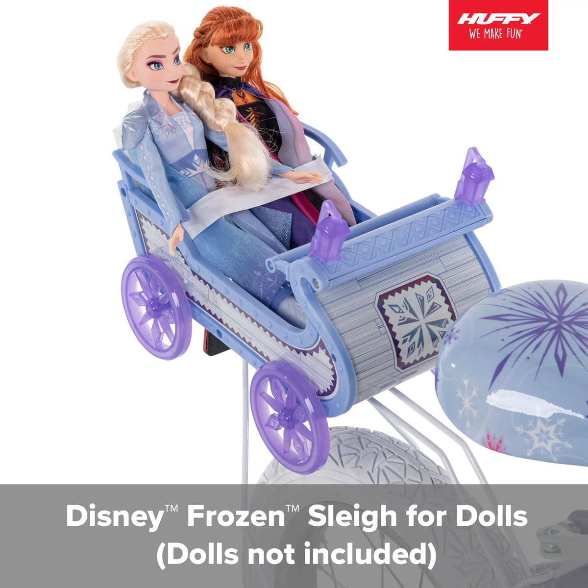 12 in. Bike with Doll Carrier Sleigh, White and Purple E87295