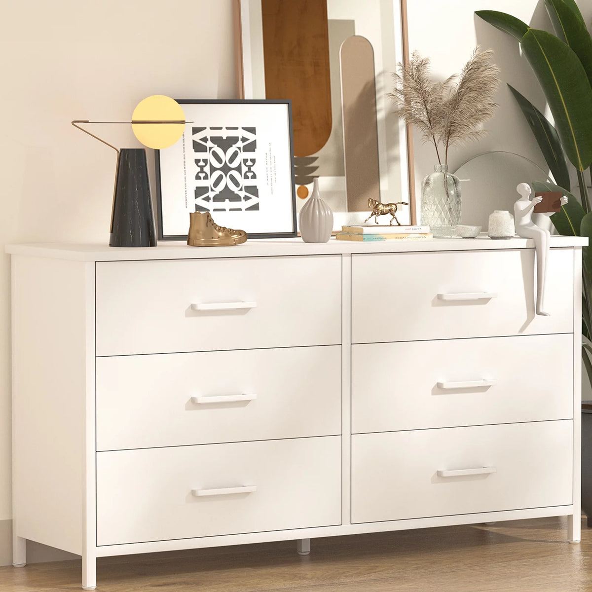 6 Drawer Industrial Wood Dresser U5038