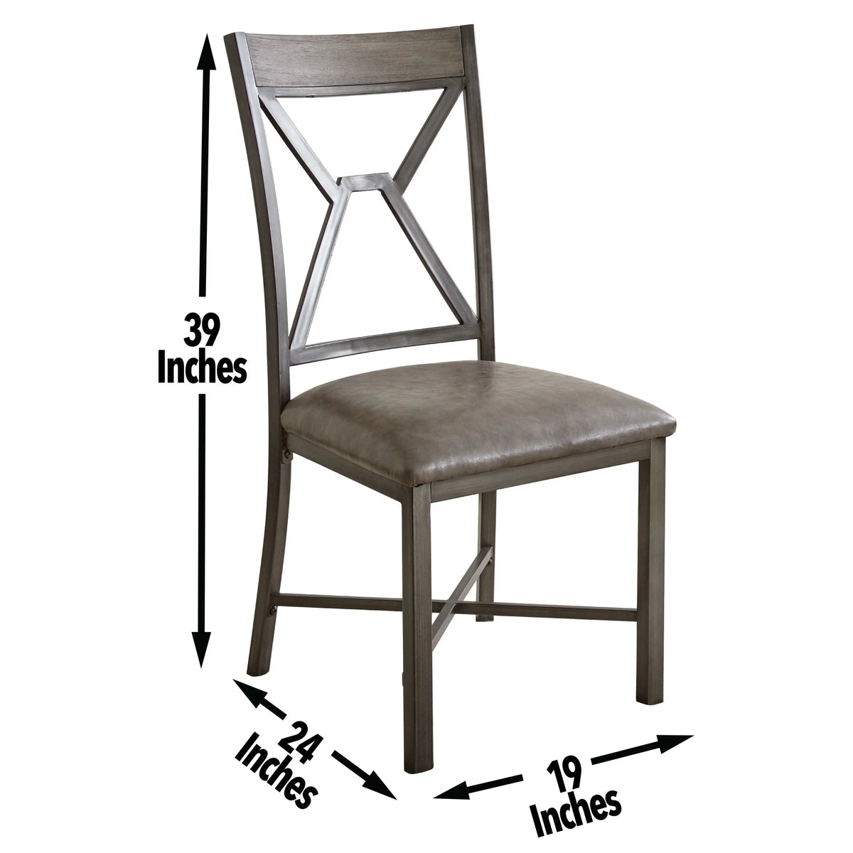 Gray Faux Leather Dining Side Chair T33219