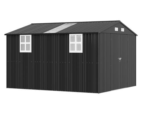 Galvanized Steel Storage Shed with Skylight Panels R2893