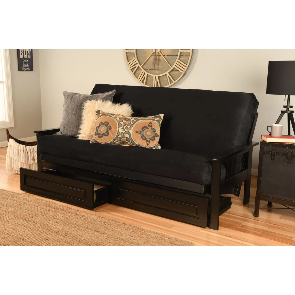 Black Sofa with Storage and Removable Mattress Cover Z1195