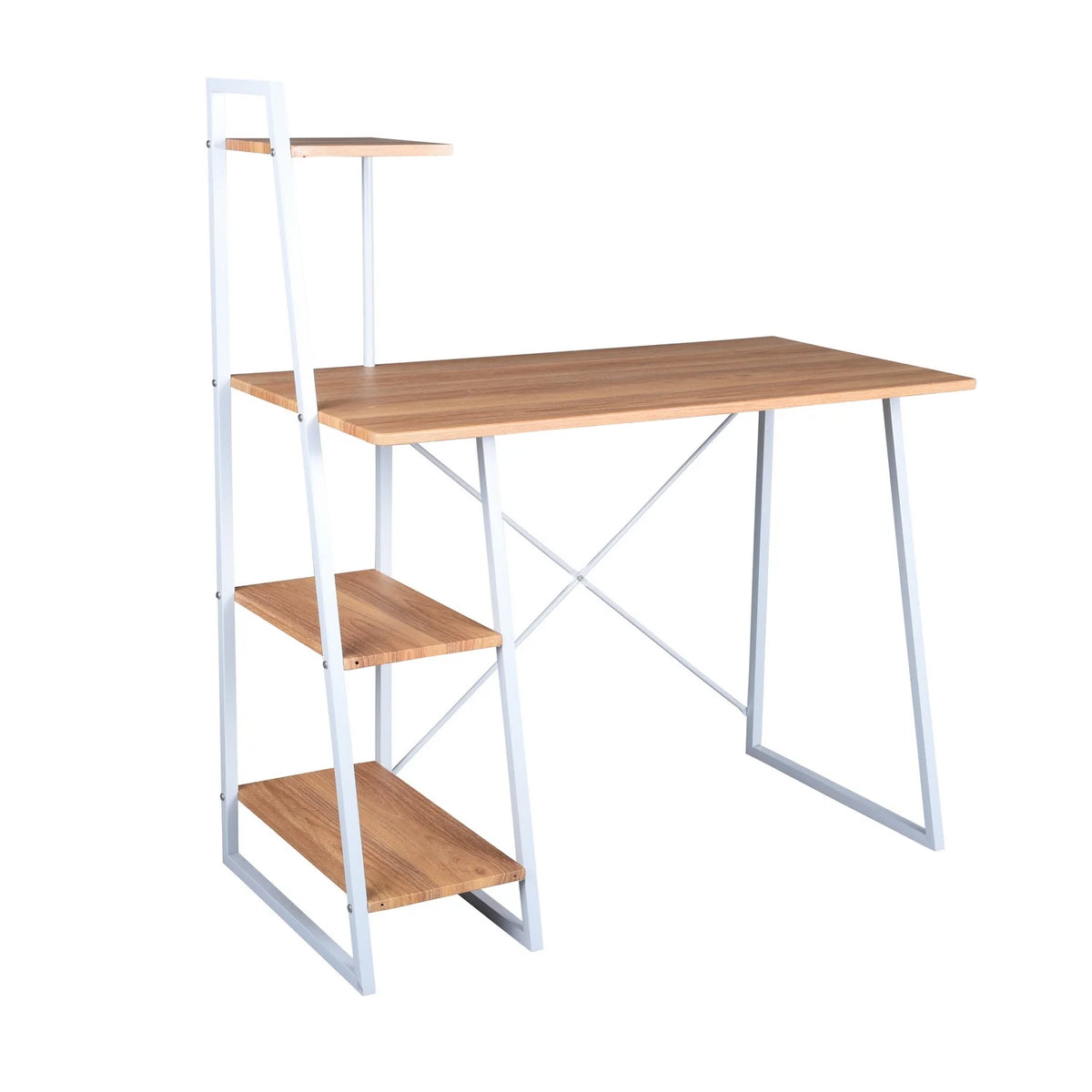 40'' Oak Computer Desk with Open Shelves O63175
