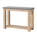 Gray Wood Frame Concrete Top Console Sideboard Table H12205