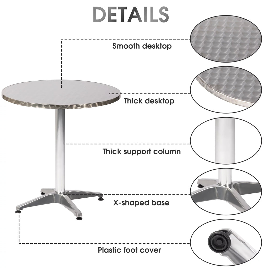 27.5 Round Aluminum Bistro Table P914