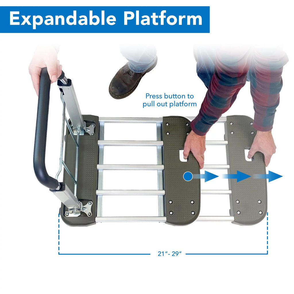 Folding Platform Hand Truck with Expandable Base T6386