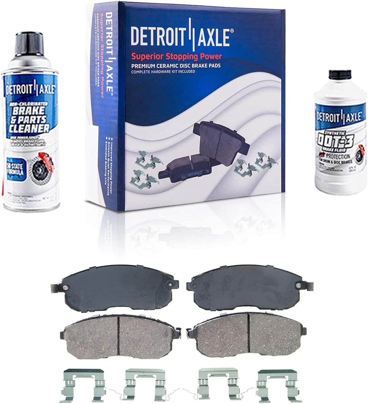 Front Drilled & Slotted Rotors + Calipers + Ceramic Brake Pads 8pc Set K617