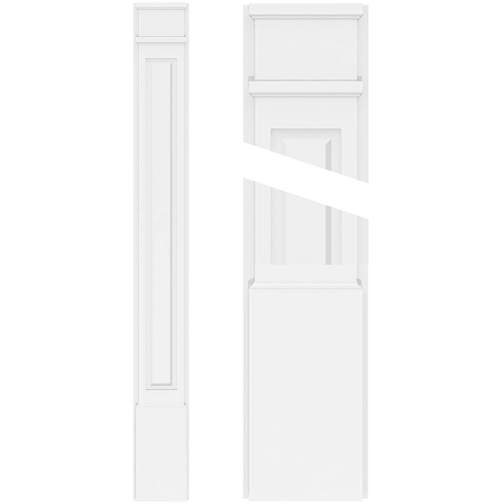Raised Panel PVC Pilaster with Decorative Capital & Base (Pair) P887737