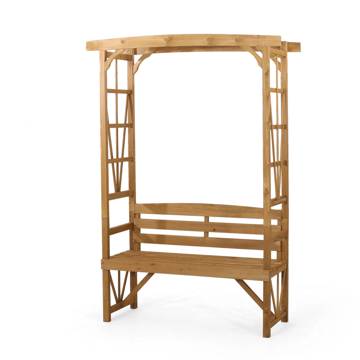 Outdoor Fir Wood Arbor Bench J666451