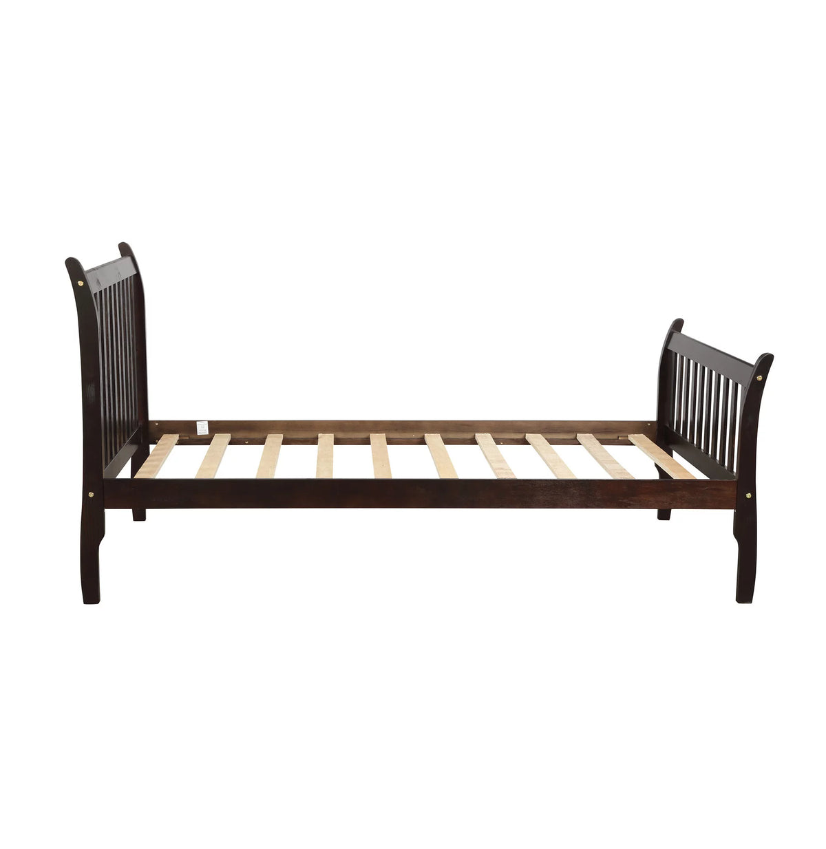 Twin Size Espresso Wood Platform Bed Frame with Headboard X904102