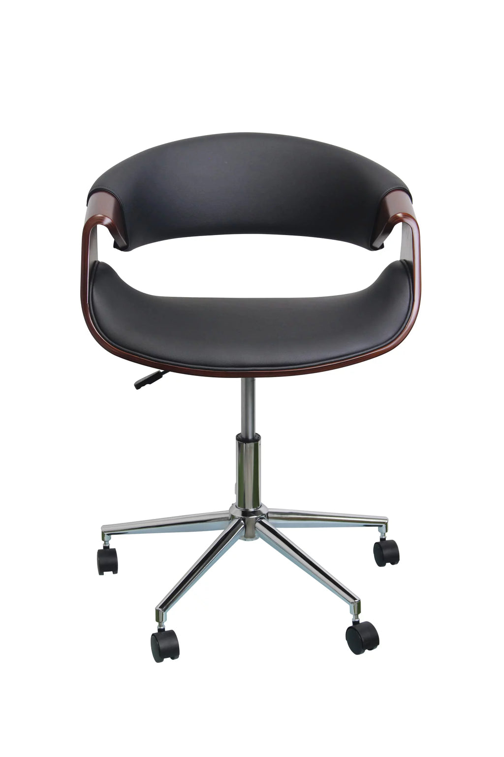 Walnut Wood PU Leather Office Chair S114