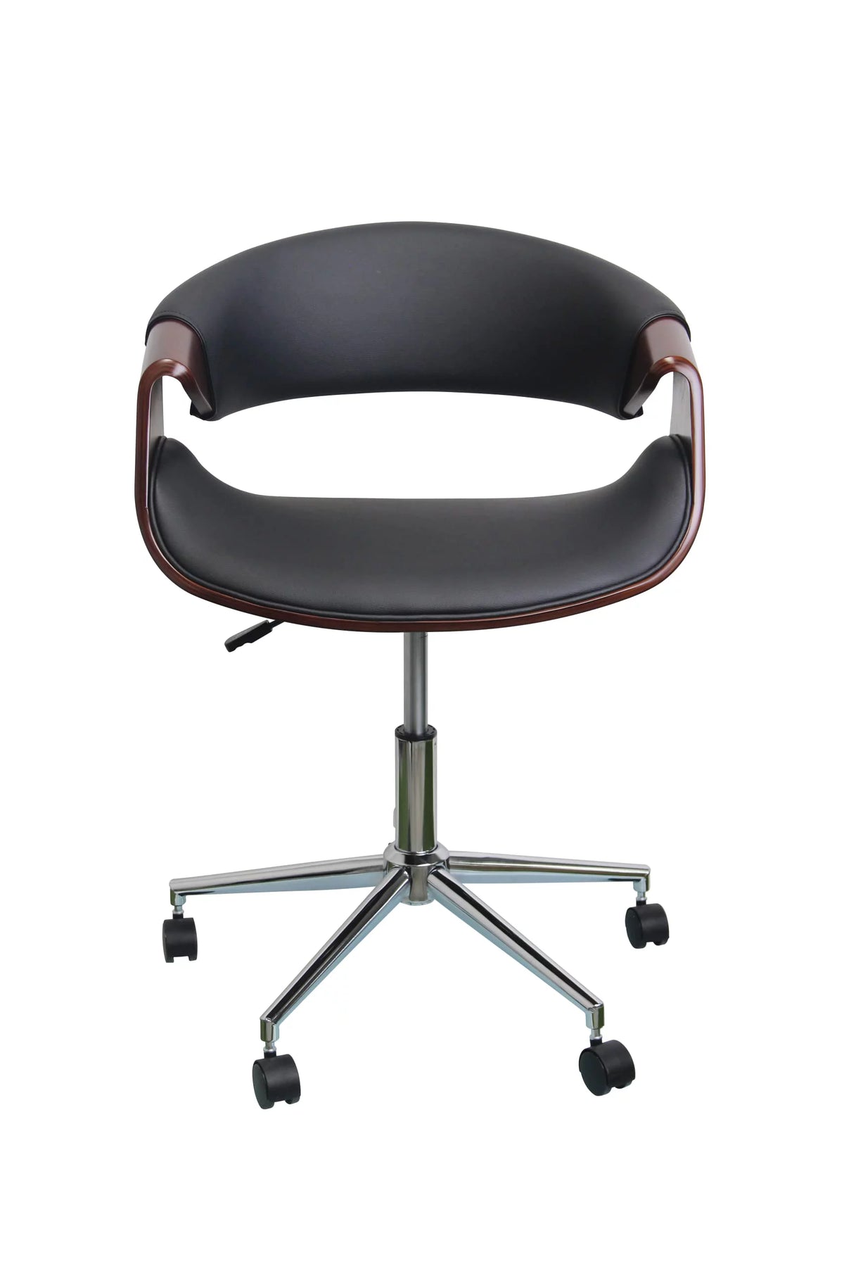 Walnut Wood PU Leather Office Chair S114