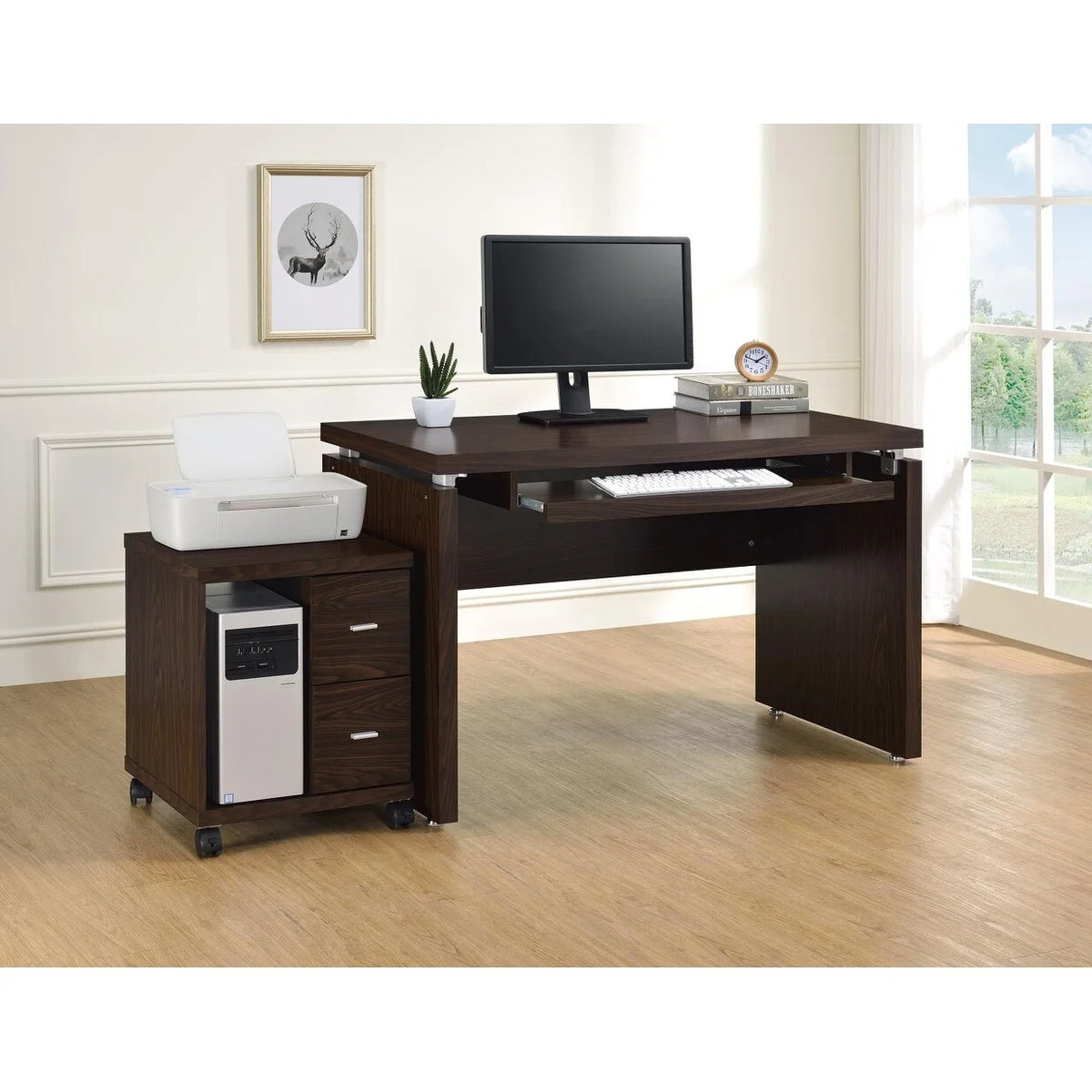 Medium Oak Wood Computer Desk K8422