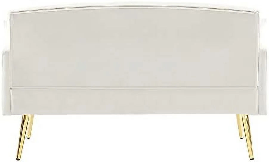 Beige Chenille Two-Seater Sofa with Metal Legs L21305