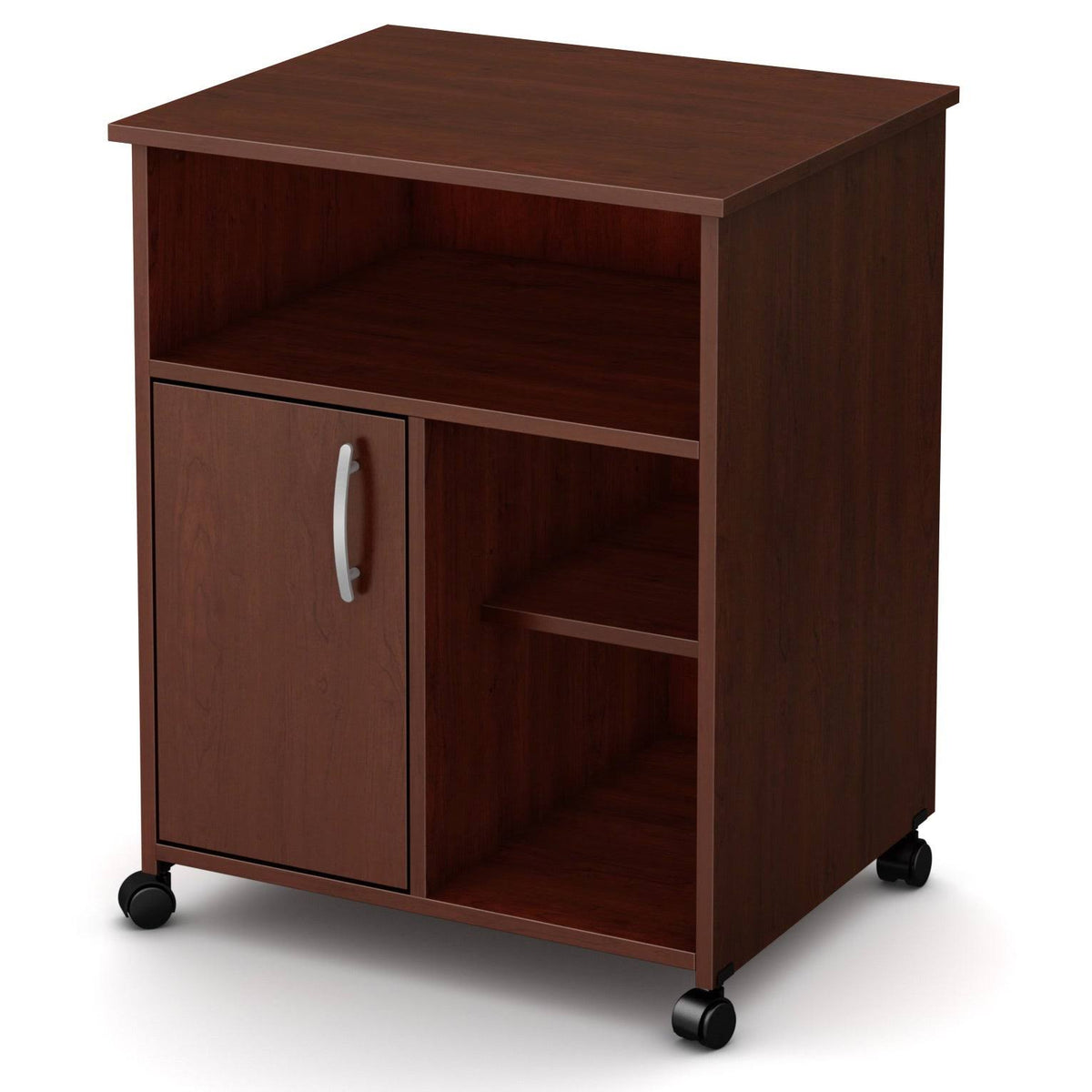 Soft Gray Microwave Cart with Storage on Wheels V181590