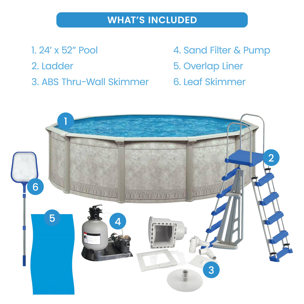 Khaki 18ft x 52in Above Ground Swimming Pool O13701