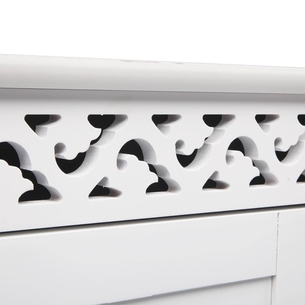White Glossy Double Door Bathroom Storage Cabinet V823